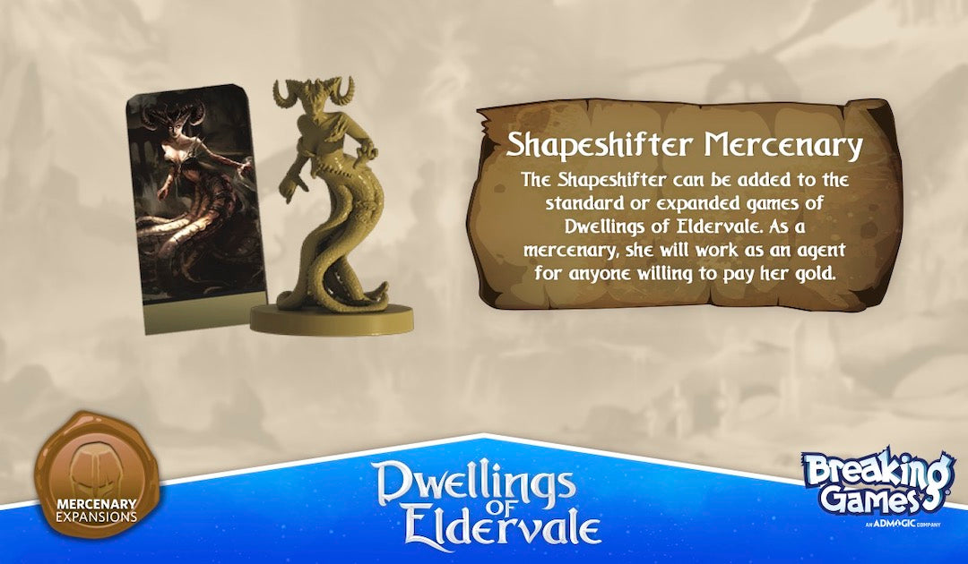 Dwellings of Eldervale - Shapeshifter Mercenary Mini Expansion Game Accessory Breaking Games